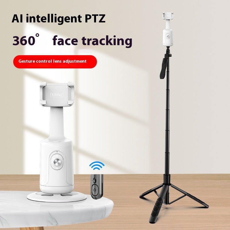 360° Auto Face Tracking AI Gimbal – Smart Phone Holder Tripod for Video, Vlog & Live Streaming - More4LessLB