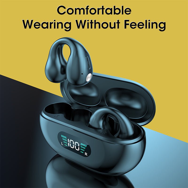 Bone Conduction Headphones TWS Earbuds Ear Clip Bluetooth 5.3 Touch Wireless Earphone In - Ear Bass HIFI Sports Headset - More4LessLB