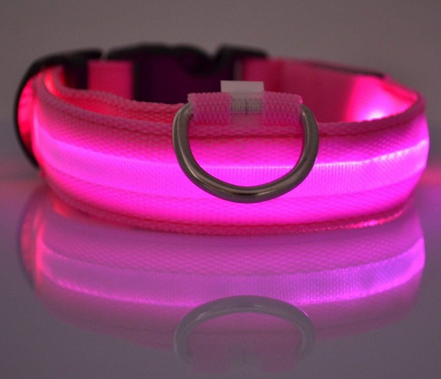 Nylon LED Pet Dog Luminous Collar Night Safety Flashing Glow in Dark Dog Cat Leash Adjustable Pet Supplies - More4LessLB