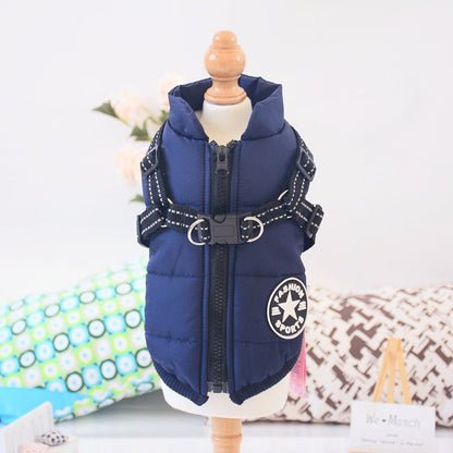 Waterproof Dog Clothes Winter Dog Coat With Harness Warm Pet Clothing Big Dog Jacket Chihuahua Labrador Coat Costume - More4LessLB