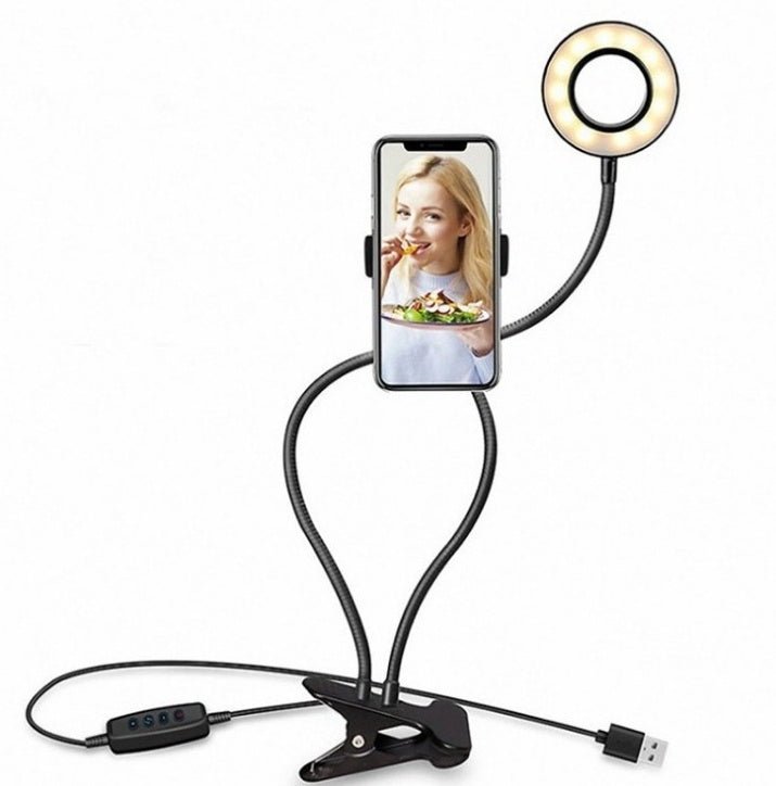 LED Selfie Ring Light – Adjustable Makeup & Live Streaming Light with 8cm Stand - More4LessLB