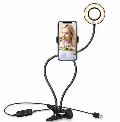 LED Selfie Ring Light – Adjustable Makeup & Live Streaming Light with 8cm Stand - More4LessLB