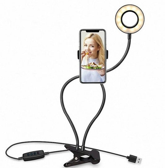 LED Selfie Ring Light – Adjustable Makeup & Live Streaming Light with 8cm Stand - More4LessLB