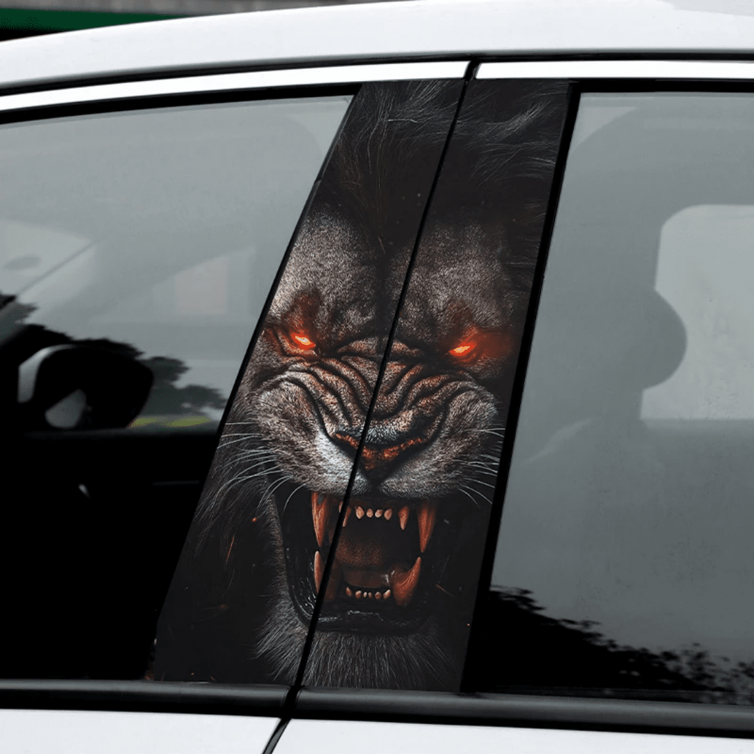 3D Wild Animal Car Window Stickers – Realistic Animal Window Pillar Decals for Cars & Motors - More4LessLB