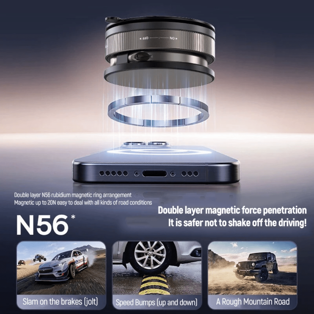 Magnetic Car Phone Holder – 360° Rotation & Strong N56 Magnetic Mount - More4LessLB