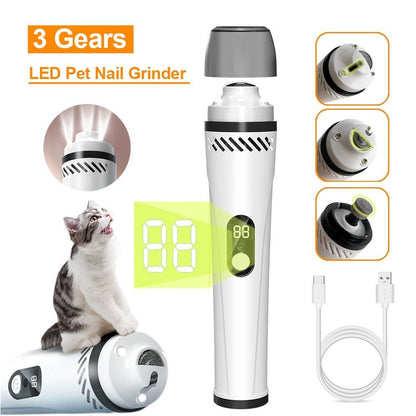 Pet Automatic Nail Grinder – 3 - Speed LED Electric Clipper - More4LessLB