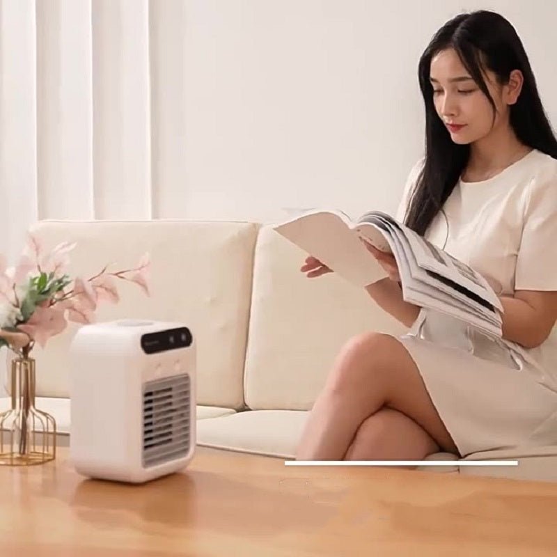 Portable USB Mini Air Cooler – Personal Cooling Fan with Mist & Ice Cooling - More4LessLB
