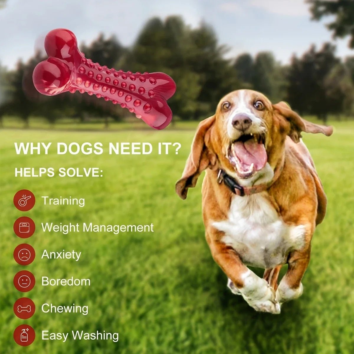 Natural Rubber Chew Toy – Strong & Safe for Aggressive Chewers - More4LessLB