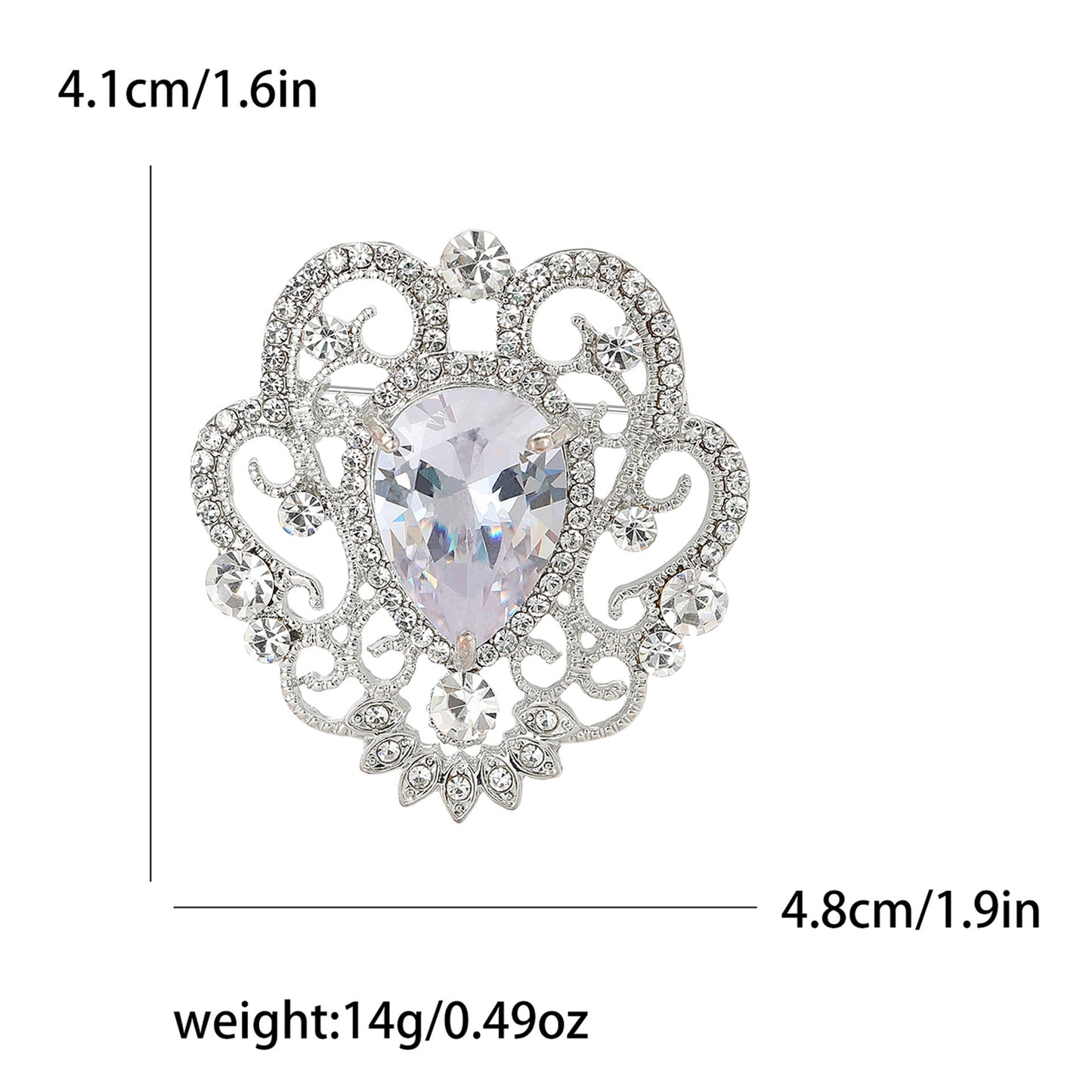 Baroque Court-style Small Trumpet Brooch Vintage And Delicate Ladies' Clothing Flower Pin Accessory
