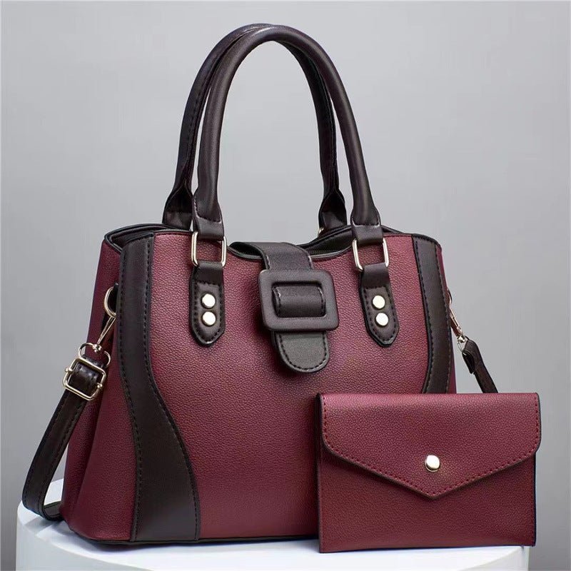 Urban Minimalist Women's Handbag Set – Elegant Chain Accent Shoulder Bag - More4LessLB