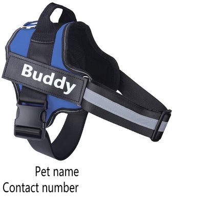 Personalized Dog Harness NO PULL Reflective Breathable Adjustable Pet Harness Vest For Small Large Dog Custom Patch Pet Supplies - More4LessLB