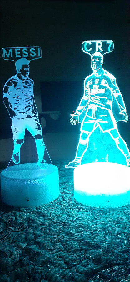 Stylish office LED lamp with famous football heroes