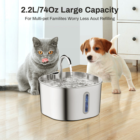 Stainless Steel Smart Pet Water Dispenser Automatic Circulation Large Capacity - More4LessLB