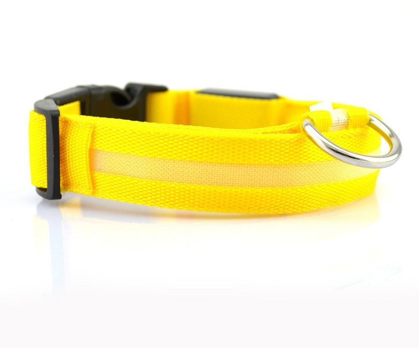 Nylon LED Pet Collar – Luminous Adjustable Night Safety for Dogs & Cats - More4LessLB