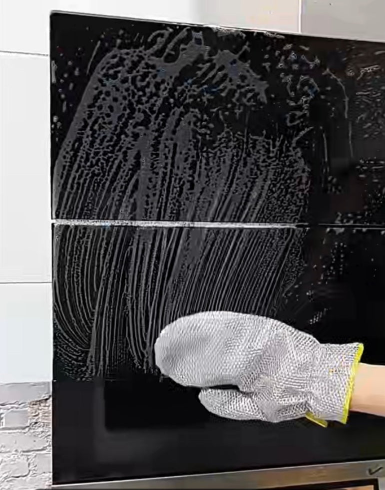 Close-up of gloves cleaning ceramic tiles tough stains