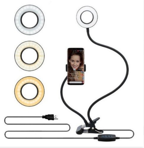 LED Selfie Ring Light – Adjustable Makeup & Live Streaming Light with 8cm Stand - More4LessLB