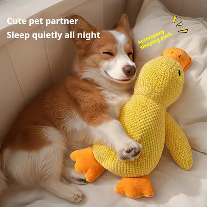 Calming Plush Duck Dog Toy – Interactive Chew & Squeak - More4LessLB