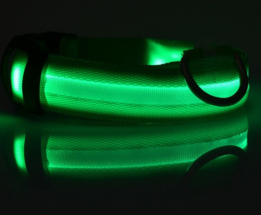 Nylon LED Pet Dog Luminous Collar Night Safety Flashing Glow in Dark Dog Cat Leash Adjustable Pet Supplies - More4LessLB