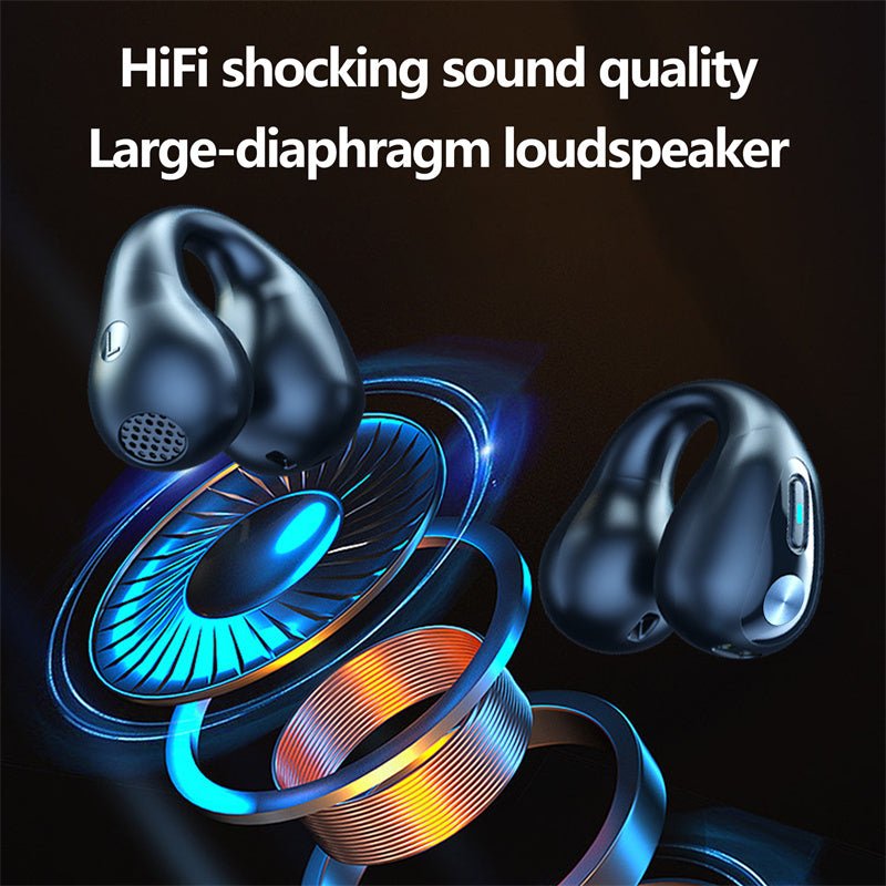 Bone Conduction Headphones TWS Earbuds Ear Clip Bluetooth 5.3 Touch Wireless Earphone In - Ear Bass HIFI Sports Headset - More4LessLB