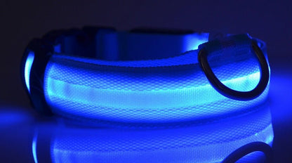Nylon LED Pet Collar – Luminous Adjustable Night Safety for Dogs & Cats - More4LessLB
