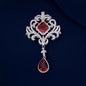 New Emerald Crystal Hollow-out Retro Court-style Brooch For Women
