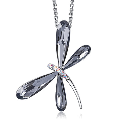 Ladies' Fashion Minimalist Versatile Crystal Dragonfly Necklace