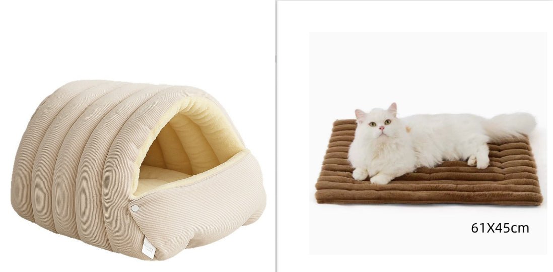 Removable And Washable Closed Cat House Winter Warm Pet Sleeping Nest - More4LessLB
