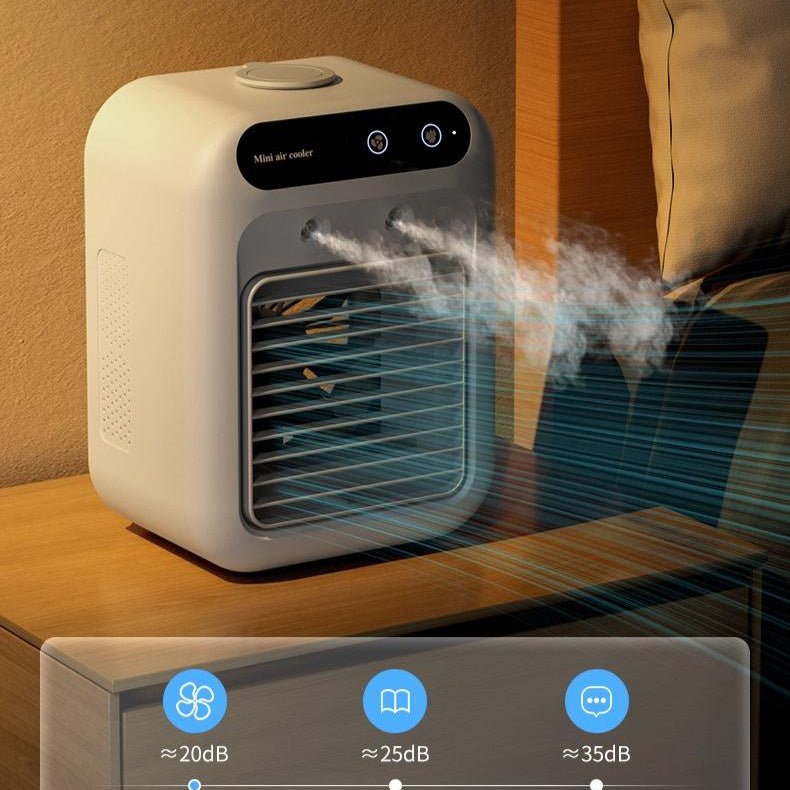 Portable USB Mini Air Cooler – Personal Cooling Fan with Mist & Ice Cooling - More4LessLB