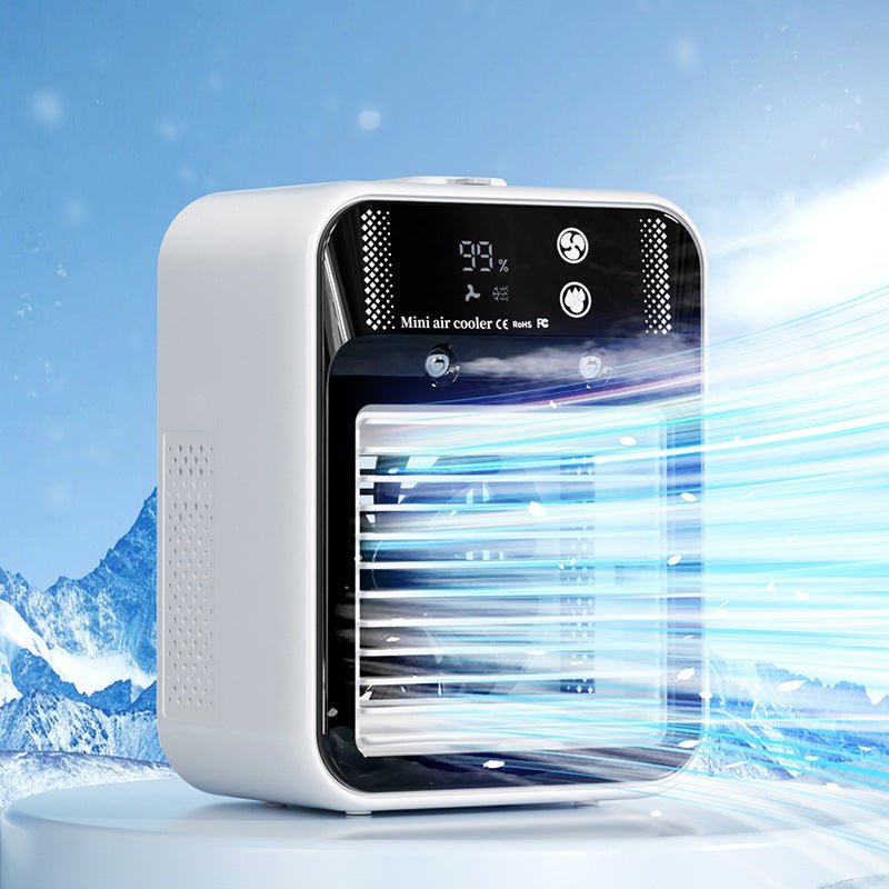 Portable USB Mini Air Cooler – Personal Cooling Fan with Mist & Ice Cooling - More4LessLB