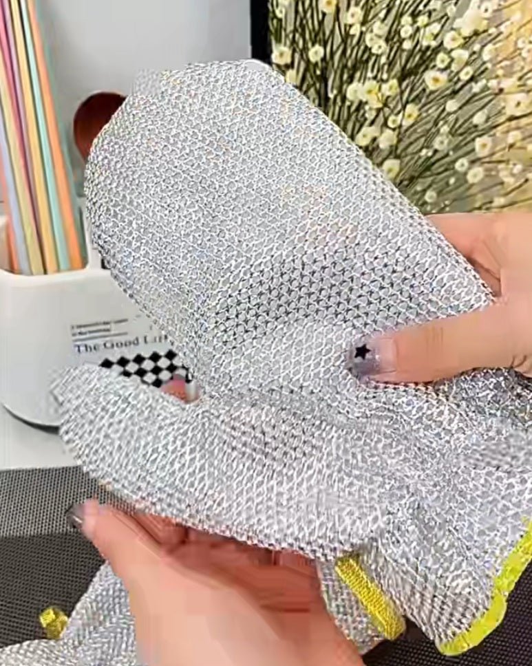 Metal fabric dishwashing gloves front view