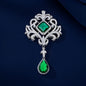 New Emerald Crystal Hollow-out Retro Court-style Brooch For Women