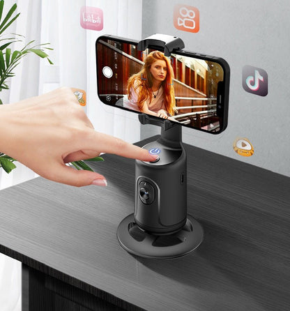 360° Auto Face Tracking AI Gimbal – Smart Phone Holder Tripod for Video, Vlog & Live Streaming - More4LessLB