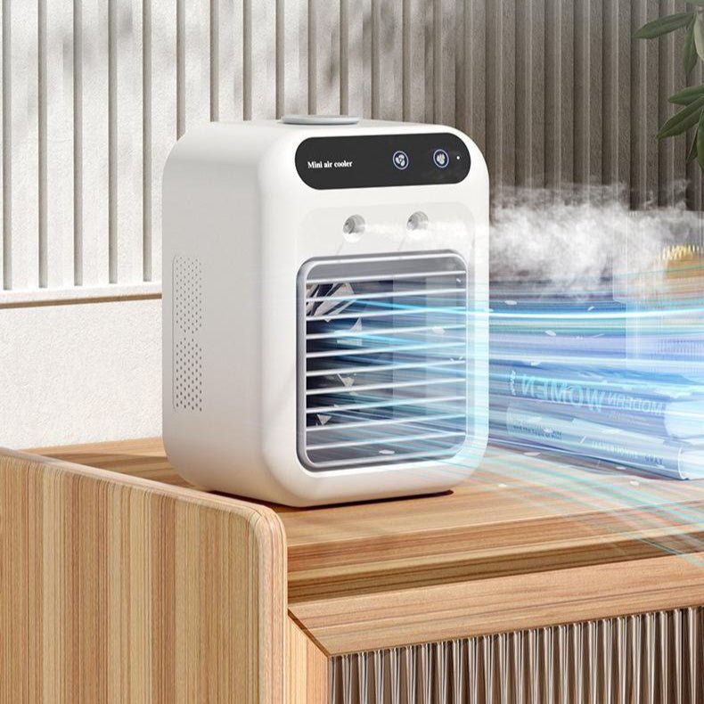 Portable USB Mini Air Cooler – Personal Cooling Fan with Mist & Ice Cooling - More4LessLB