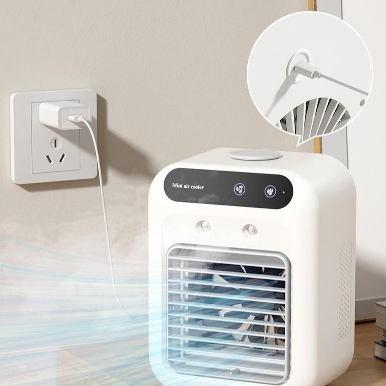 Portable USB Mini Air Cooler – Personal Cooling Fan with Mist & Ice Cooling - More4LessLB