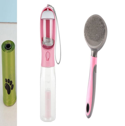 Portable Cat Dog Water Bottle Food Feeder Drinker Poop Dispenser 3 In 1 Leak - proof Multifunctional Dog Water Bottle Pet Products - More4LessLB