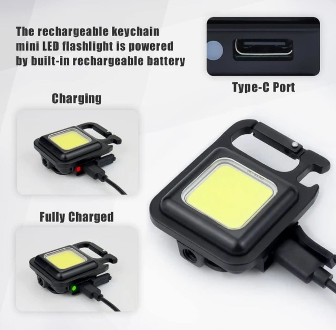 Key Chain with Led Light charging port instructions