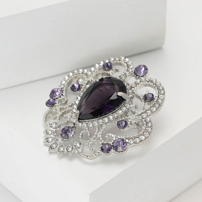 Baroque Court-style Small Trumpet Brooch Vintage And Delicate Ladies' Clothing Flower Pin Accessory