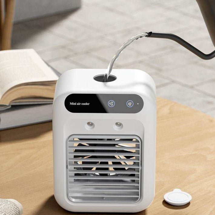 Portable USB Mini Air Cooler – Personal Cooling Fan with Mist & Ice Cooling - More4LessLB