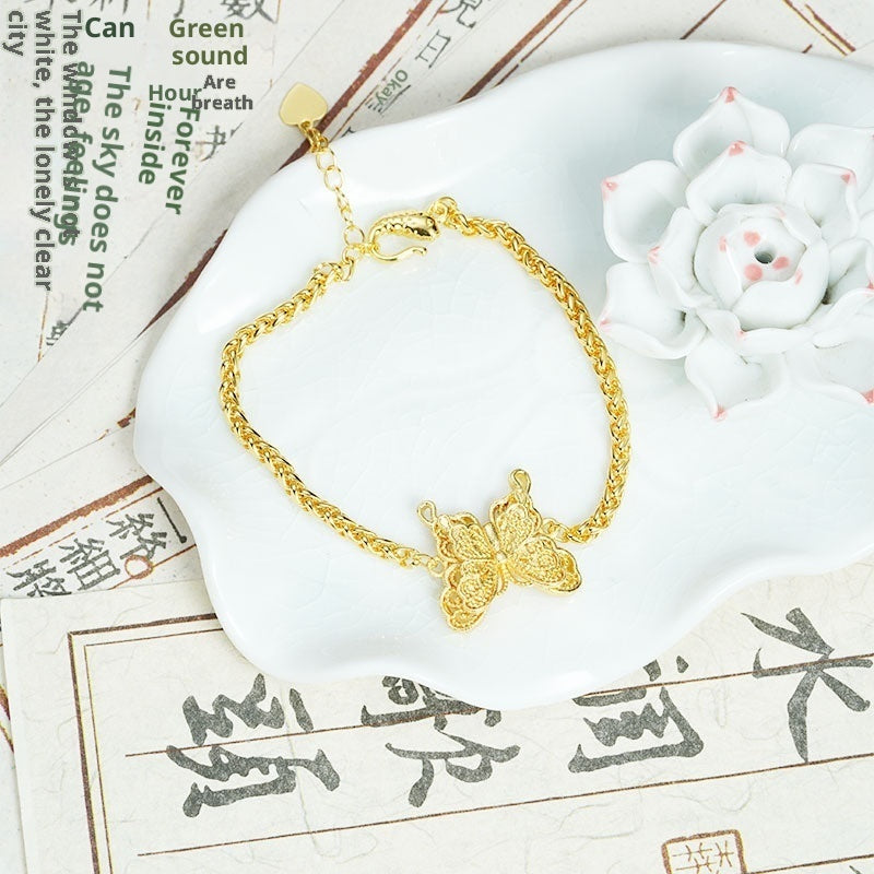 Simple And Sophisticated Hollow Butterfly Bracelet For Women