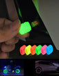 Valve covers on car and motorcycle wheel, reflective and phosphorescent