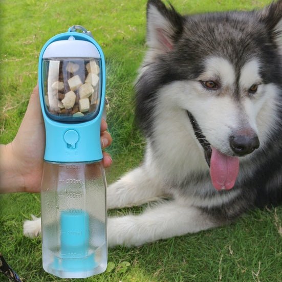3 - in - 1 Portable Pet Water Bottle – Feeder & Poop Bag Dispenser - More4LessLB