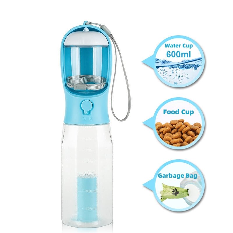 Portable Cat Dog Water Bottle Food Feeder Drinker Poop Dispenser 3 In 1 Leak - proof Multifunctional Dog Water Bottle Pet Products - More4LessLB