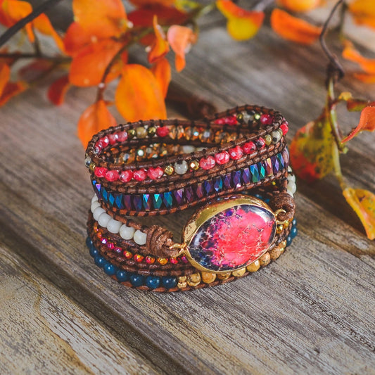 Ethnic Style Love Accessories Mixed Stone Bracelet - More4LessLB
