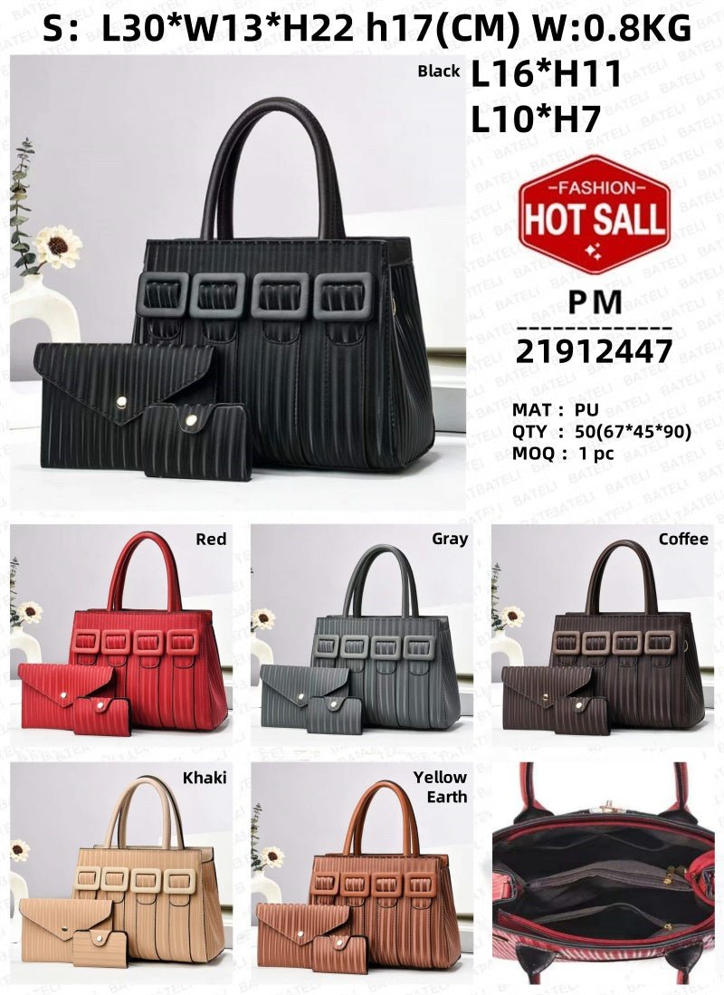 Three - Piece Sets Fashion Women's Large Capacity Tote Bag – Elegant Everyday Handbag - More4LessLB