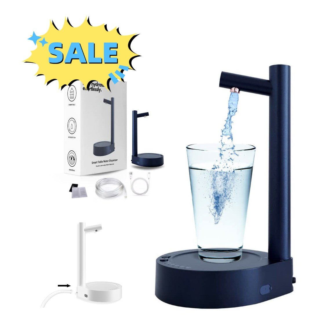 Portable USB Rechargeable Water Dispenser Pump – Smart Automatic Bottle Pump - More4LessLB