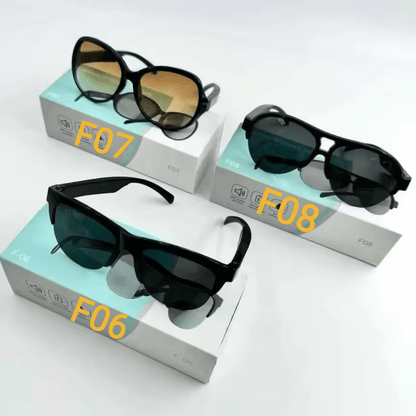 Stylish unisex smart glasses – F06 & F08 models

Women’s smart glasses – F07 model