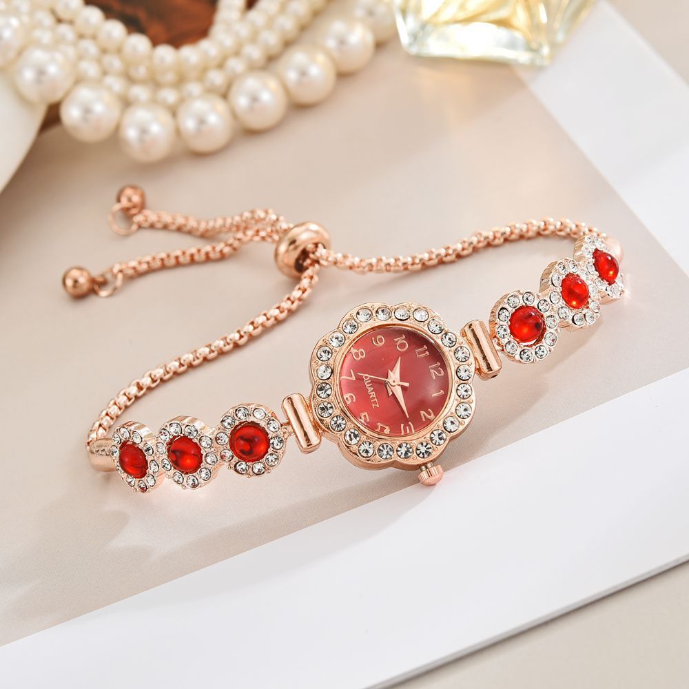 Free Pull-out Bracelet Women's Watch Fashion Color Diamond