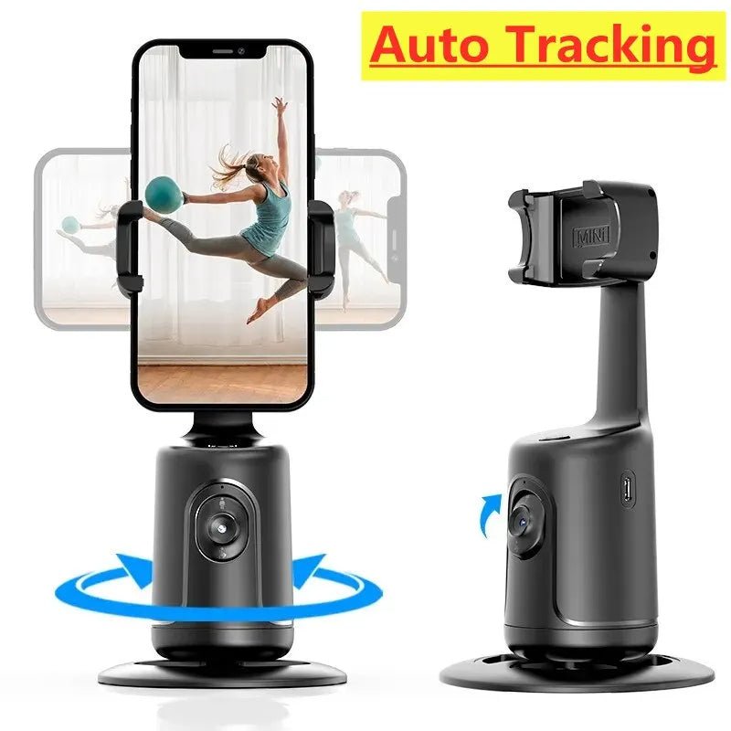 360° Auto Face Tracking AI Gimbal – Smart Phone Holder Tripod for Video, Vlog & Live Streaming - More4LessLB