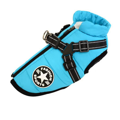 Waterproof Dog Clothes Winter Dog Coat With Harness Warm Pet Clothing Big Dog Jacket Chihuahua Labrador Coat Costume - More4LessLB