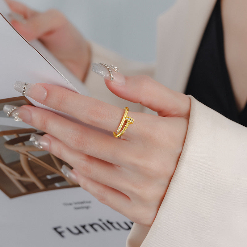 New French Nail Ring For Women, Versatile And Stylish With A Unique Minimalist Design